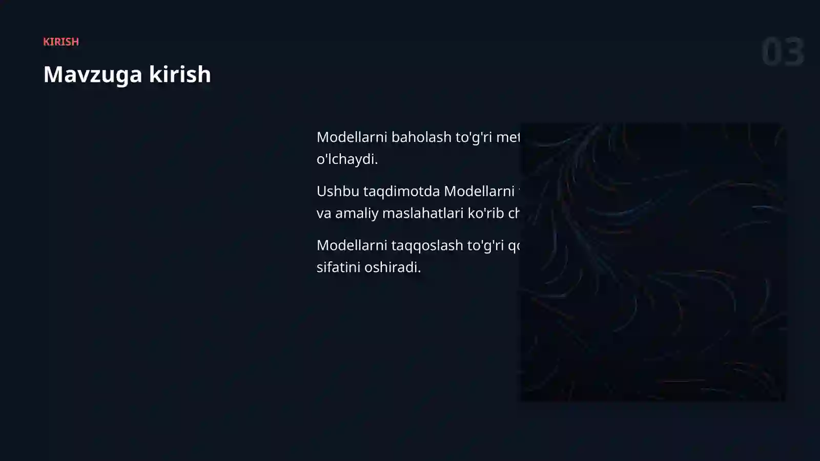 Modellarni baholash 3