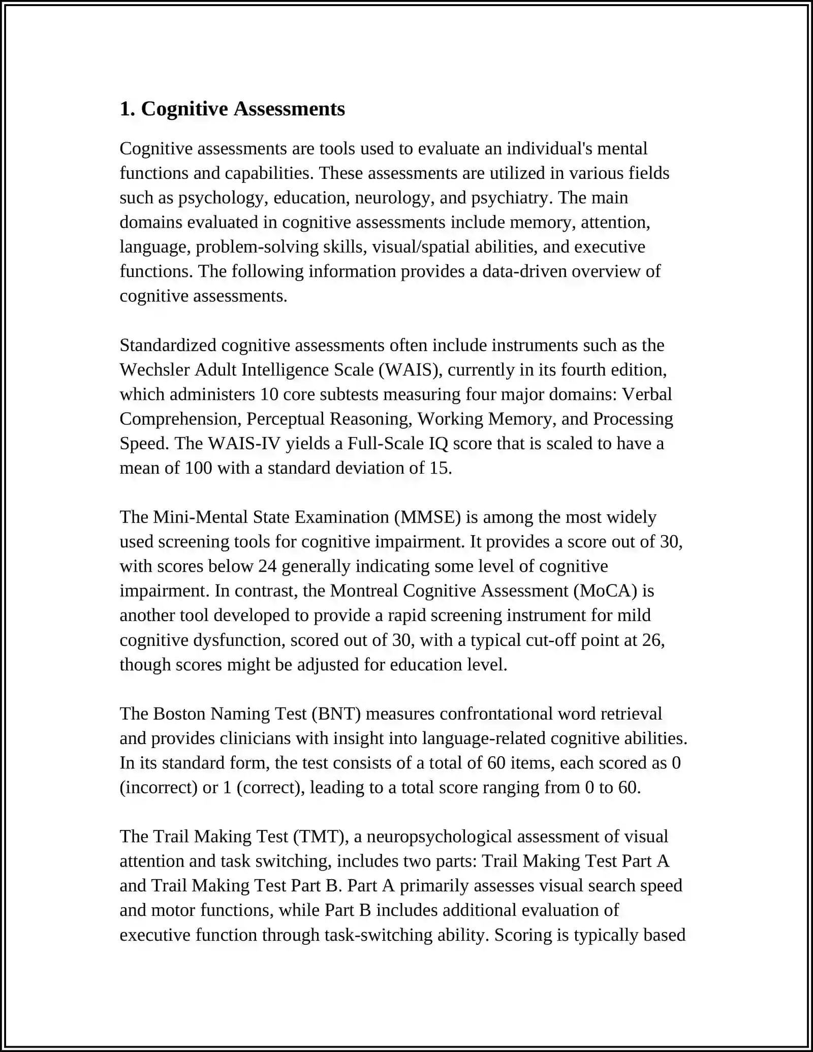 ASSESSING STUDENT'S INTELLECTUAL CAPABILITIES 3