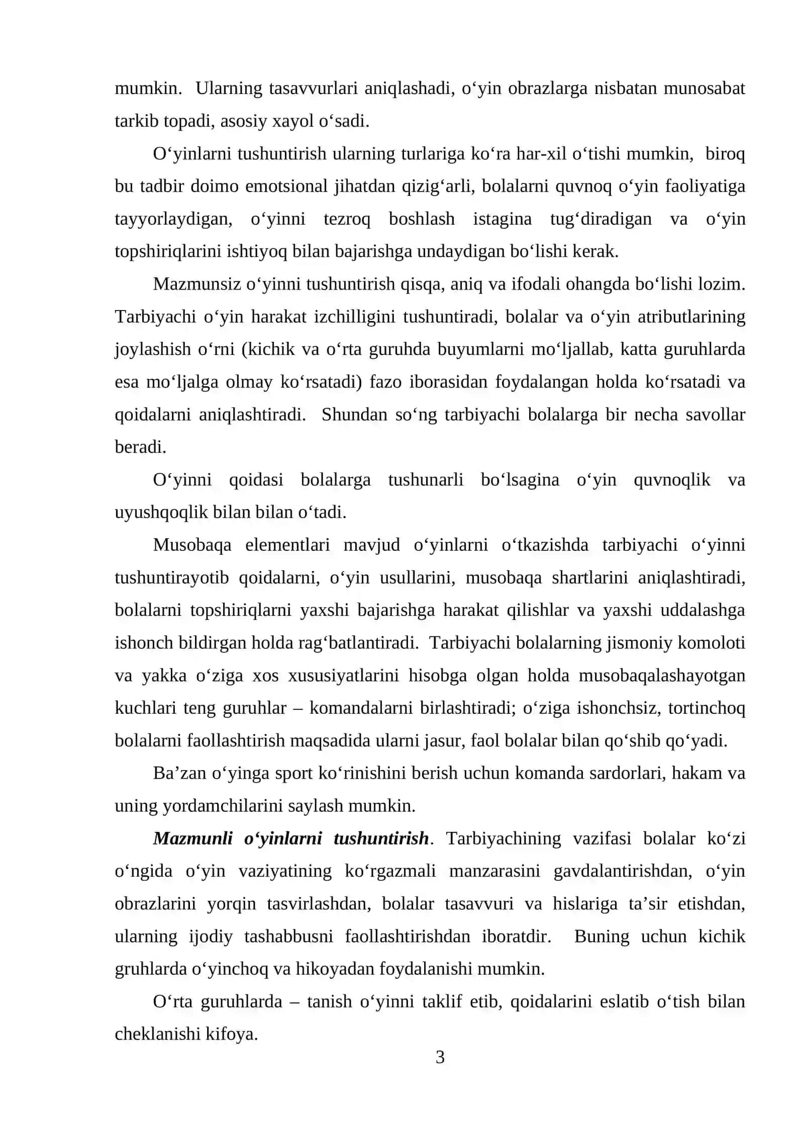 Harakatli o'yinlarni o'tkazish metodikasi 3