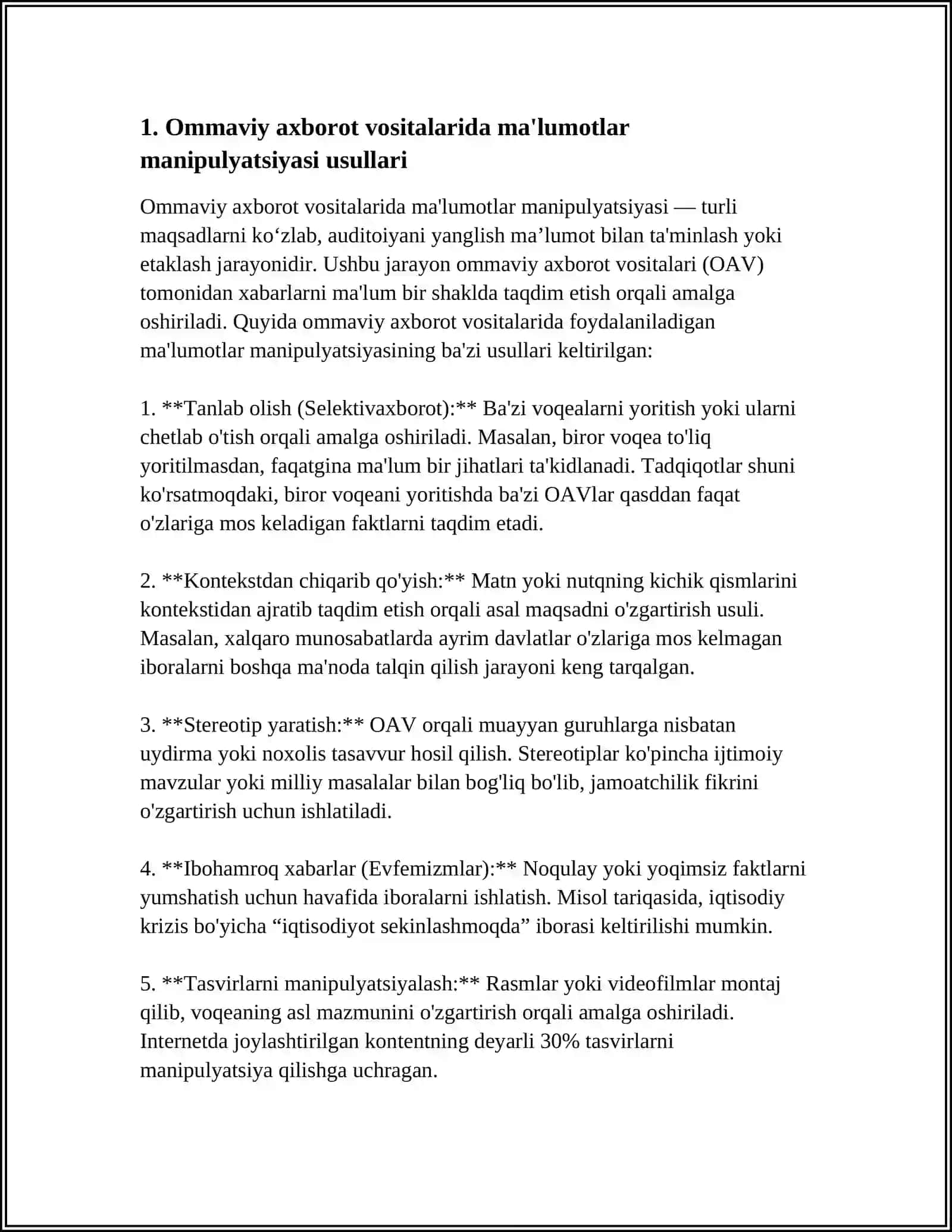 MEDIA VOSITALARIDA AXBOROTNING TASIRI VA MANIPULYATSIYA 3