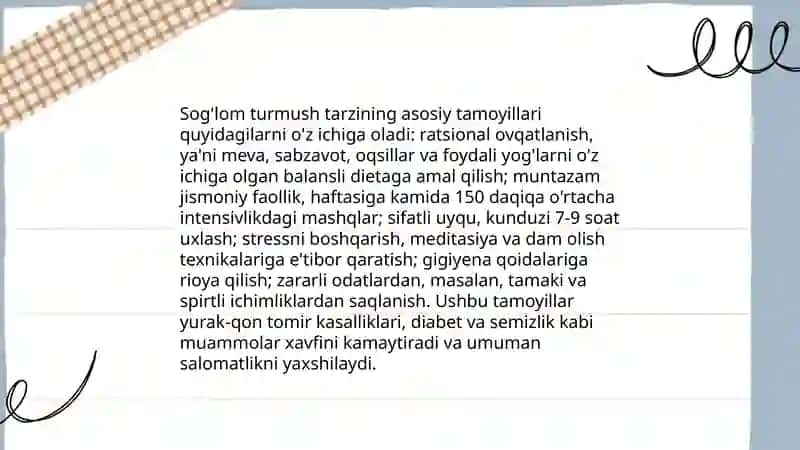 O'quvchi Yoshlarida Sog'lom Turmush Tarzi Madaniyatini Shakllantirishning Samarali Shakli va Metodlari 3