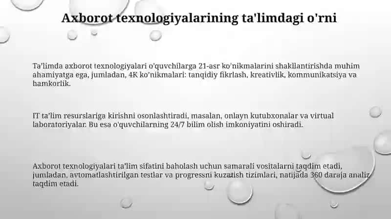 Texnologiyadarslarida axborot texnologiyasidan foydalanish 3