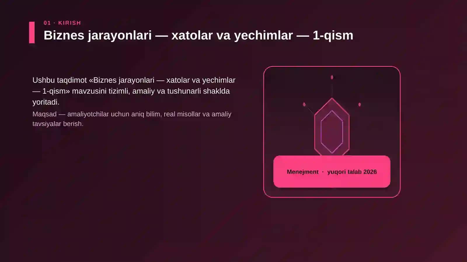 Biznes jarayonlari — xatolar va yechimlar — 1-qism 3