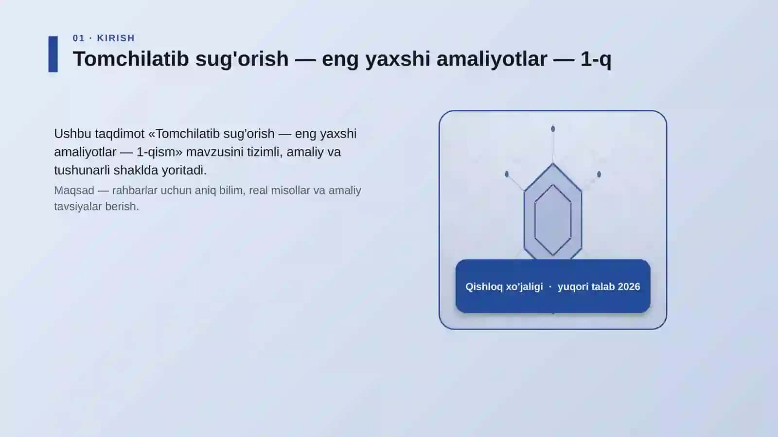 Tomchilatib sug'orish — eng yaxshi amaliyotlar — 1-qism 3