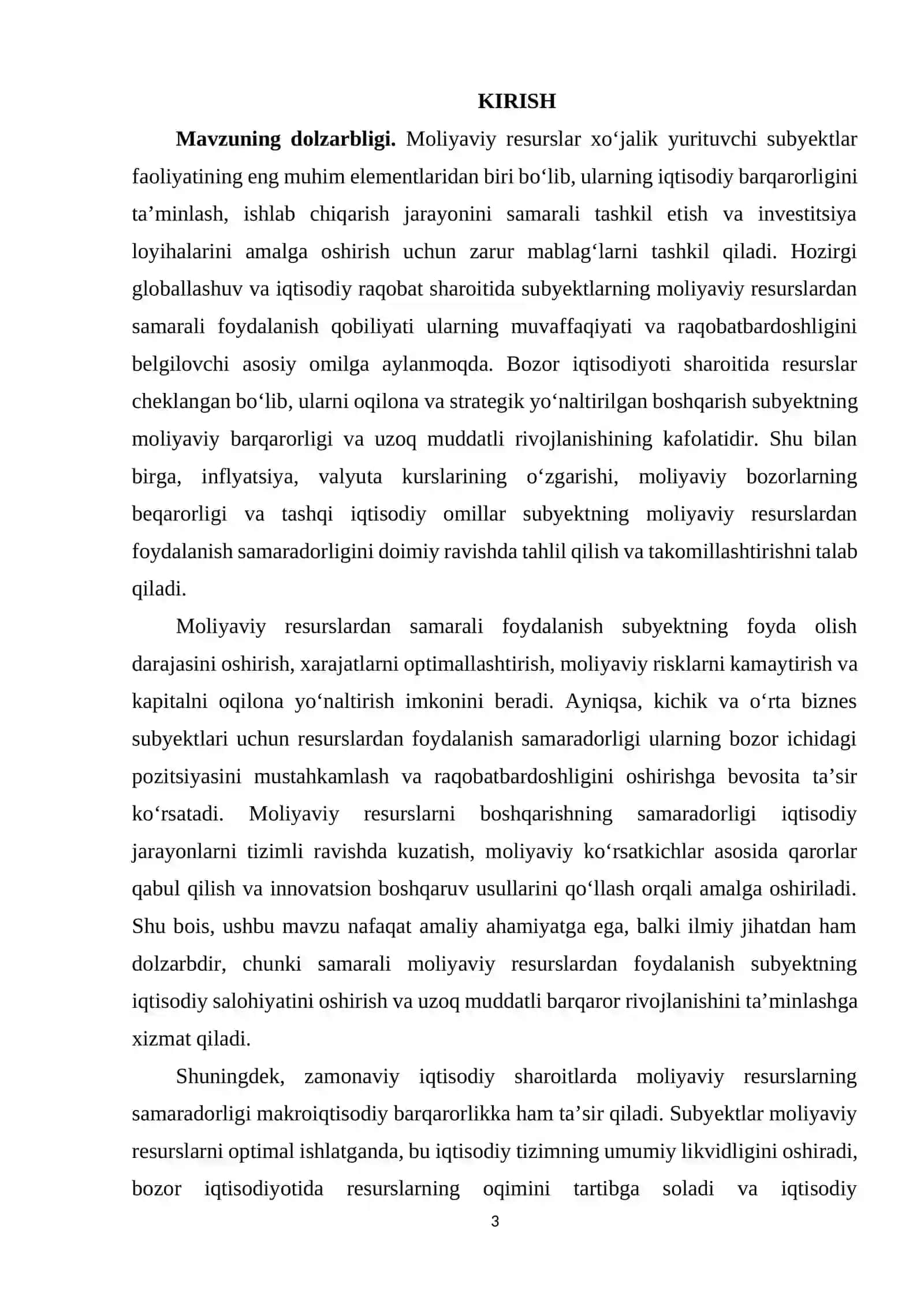 MOLIYA FANIDAN KURS ISHI 3