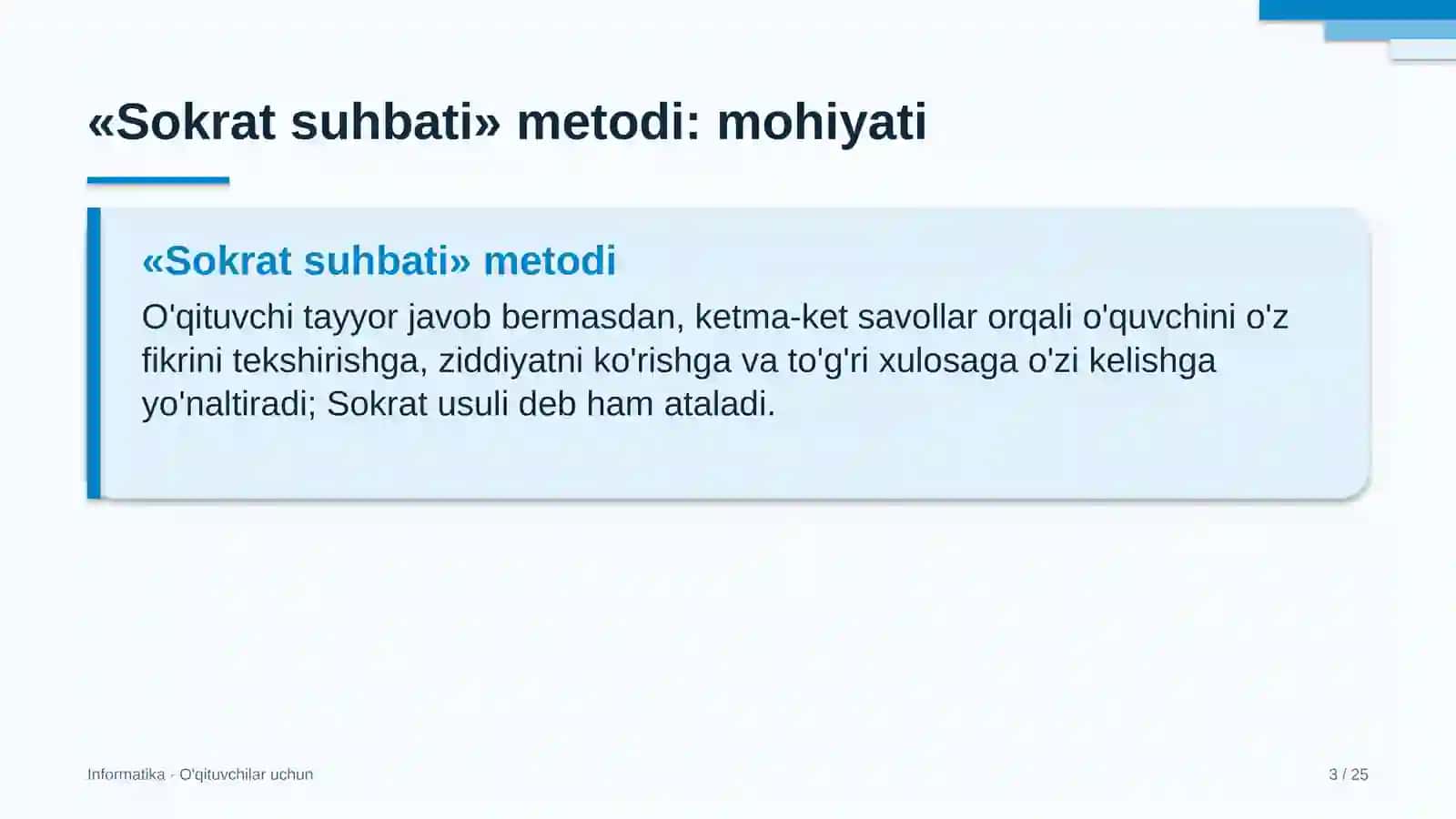 informatika darslarida sokrat suhbati metodidan foydalanish 7707 3