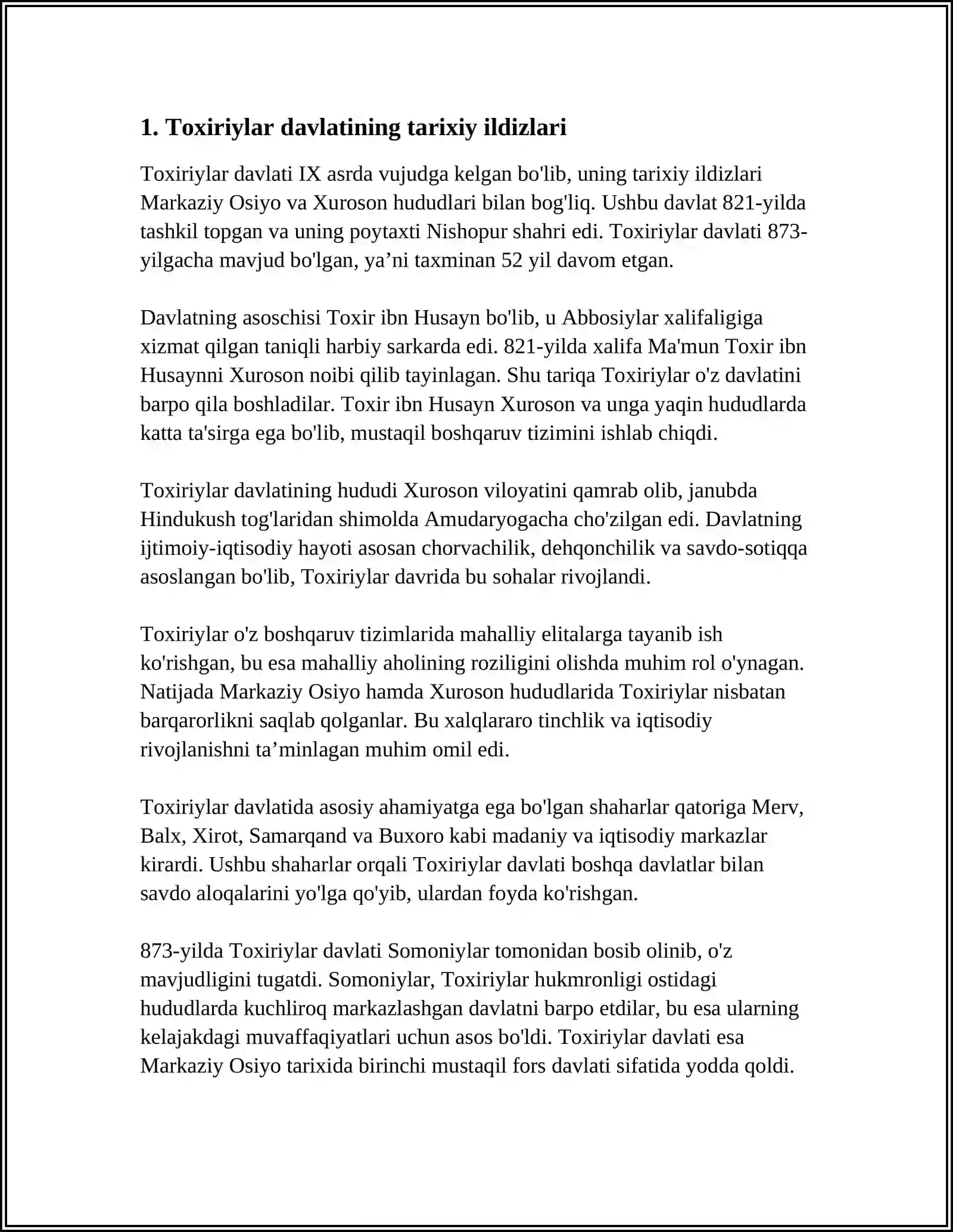 TOXIRIYLAR DAVLATI 3