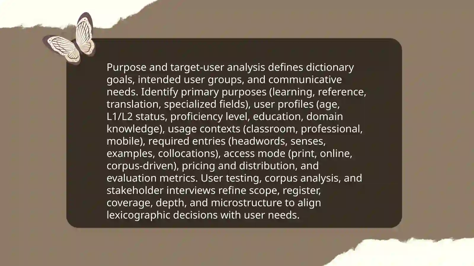 Basic principles and Problems in dictionary compiling 3
