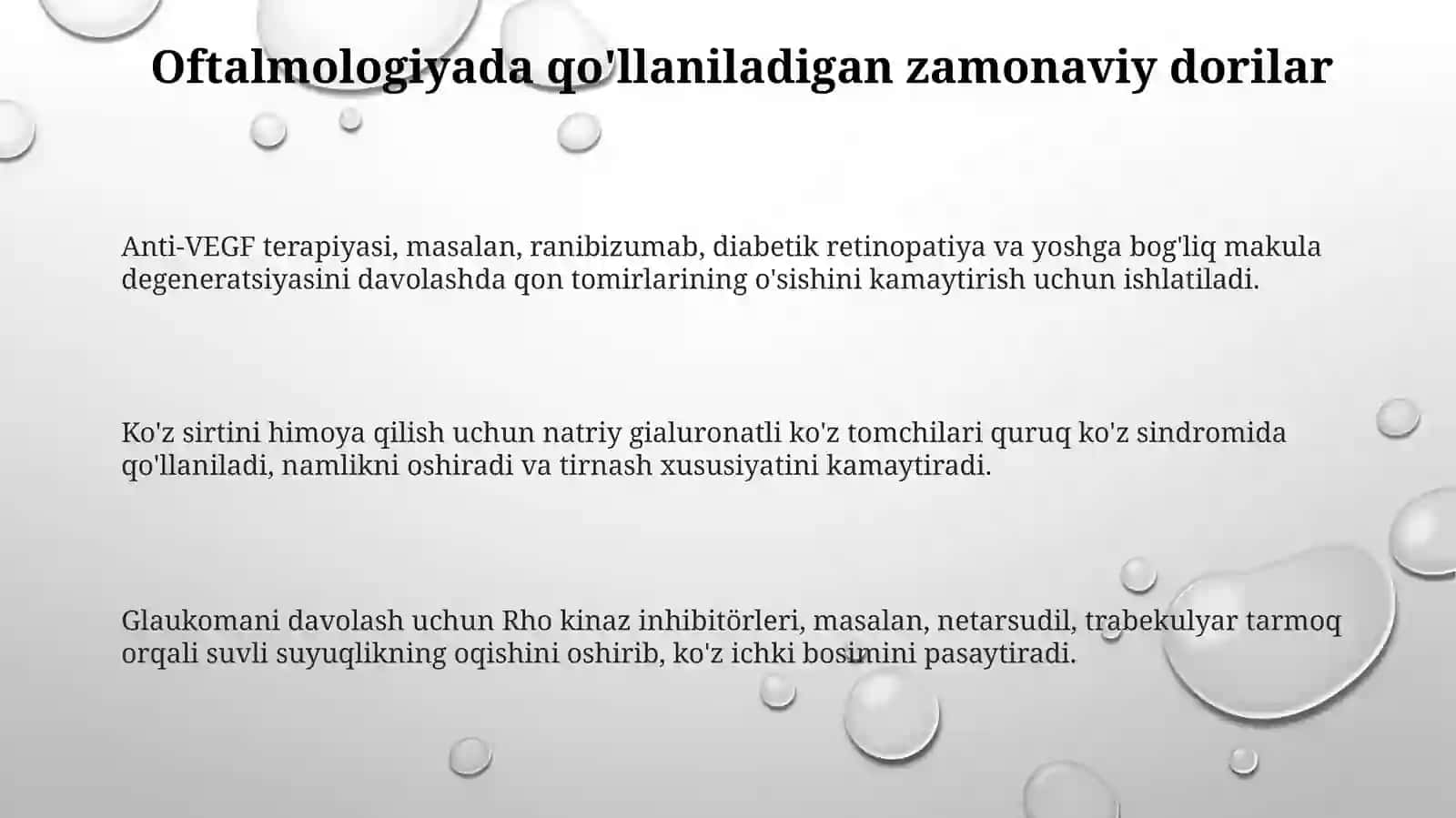 Oftalmologiya va otorinolaringologiyada qo'llaniladigan zamonaviy preparatlar 3