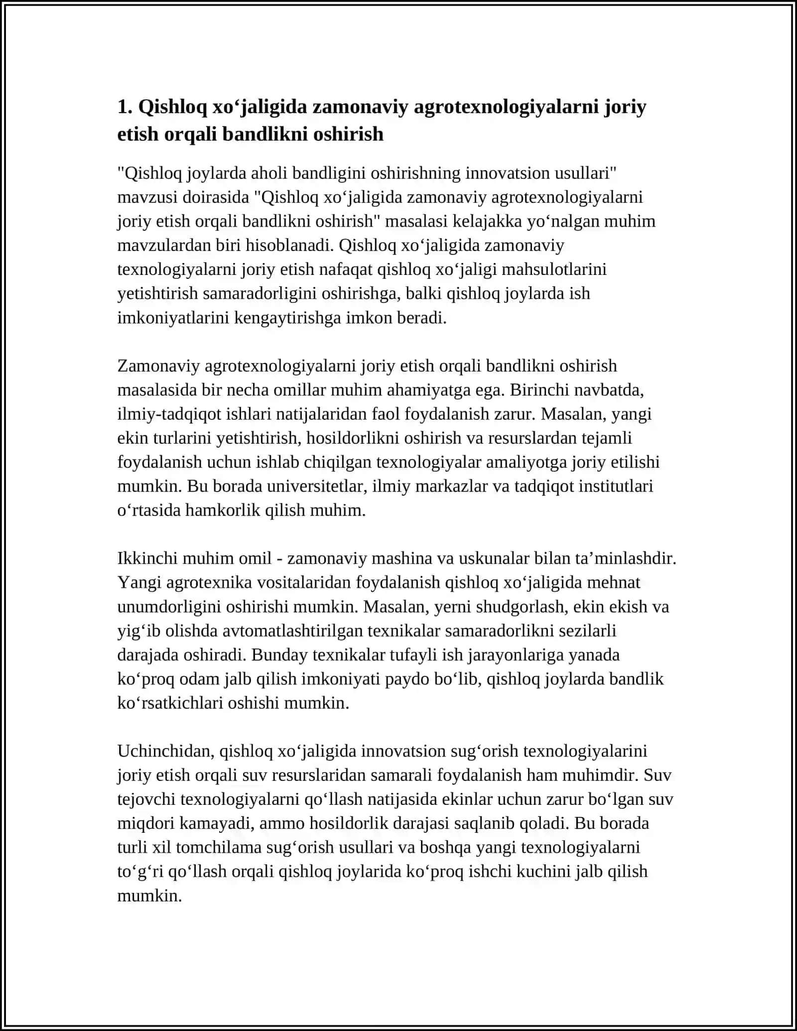 Qishloq joylarda aholi bandligini oshirishning innovatsion usullari 3