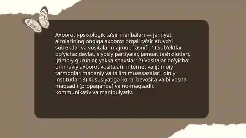 Axborotli-psixologik ta’sir manbalari (Davlatlar. Jamiyat. Ijtimoiy guruhlar. Shaxslar) 3