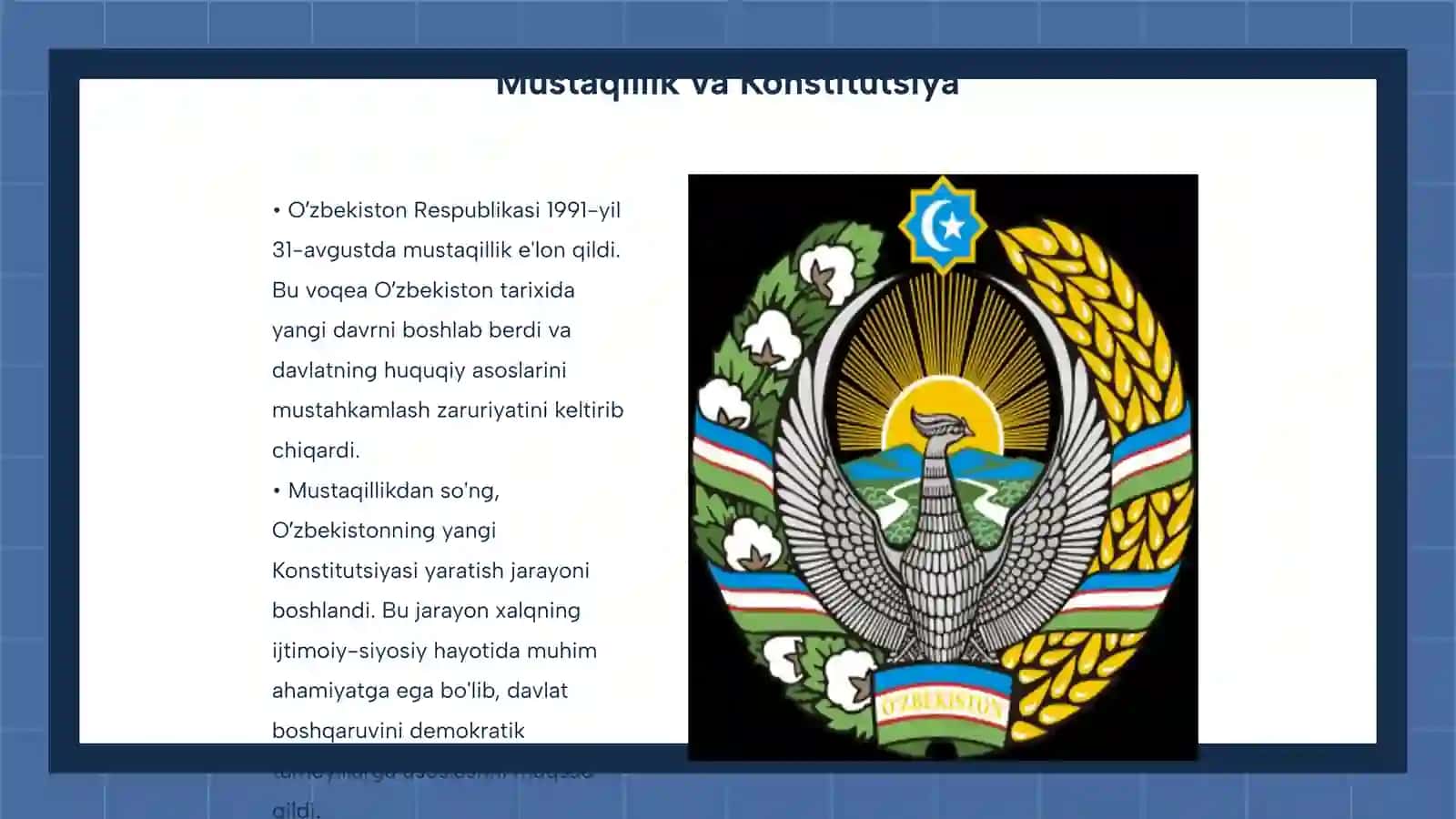 Oʼzbekiston Respublikasi Konstitutsiyasining yaratilishi tarixi 3