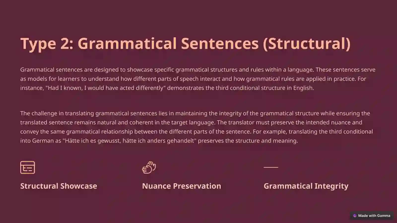 The Crucial Role of Sample Sentences in Translation 3