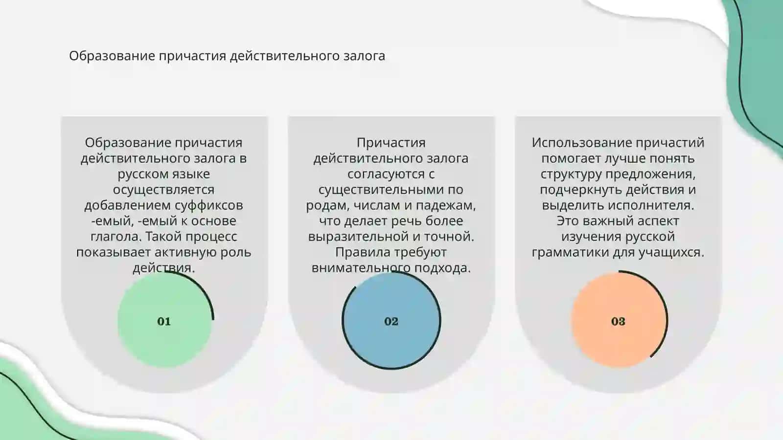 Образование причастия действительного залога 3