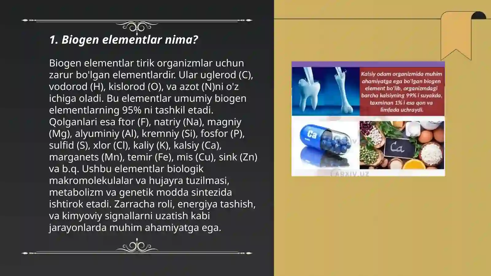 Biogen elementlar haqida 3