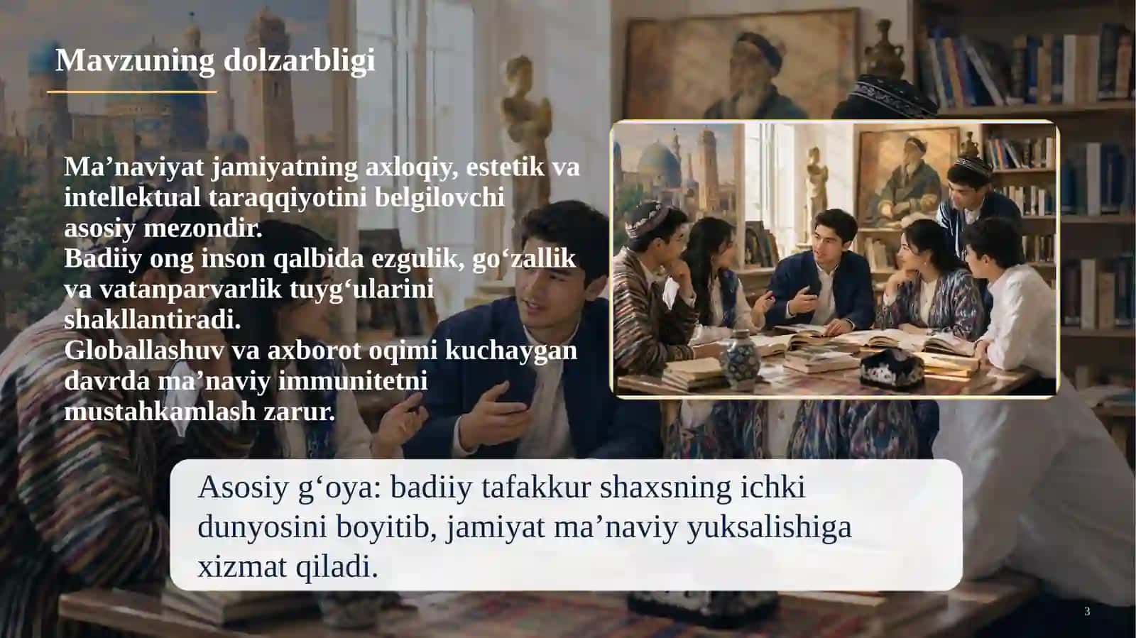 Ma’naviyat va badiiy ongning nazariy asoslari 3