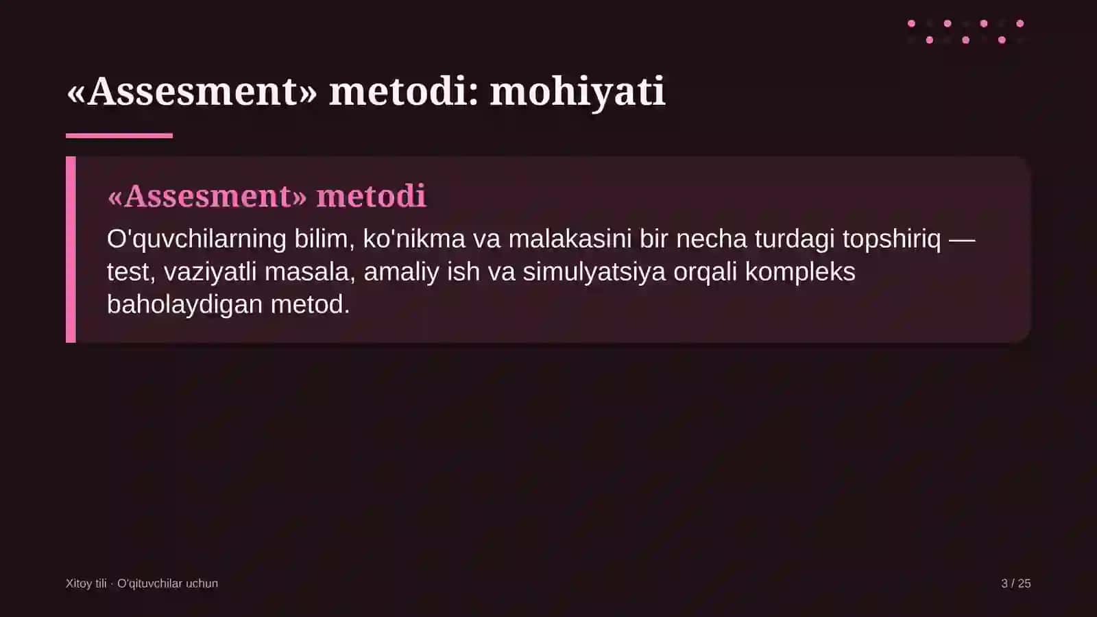 xitoy tili darslarida assesment metodidan foydalanish 9885 3