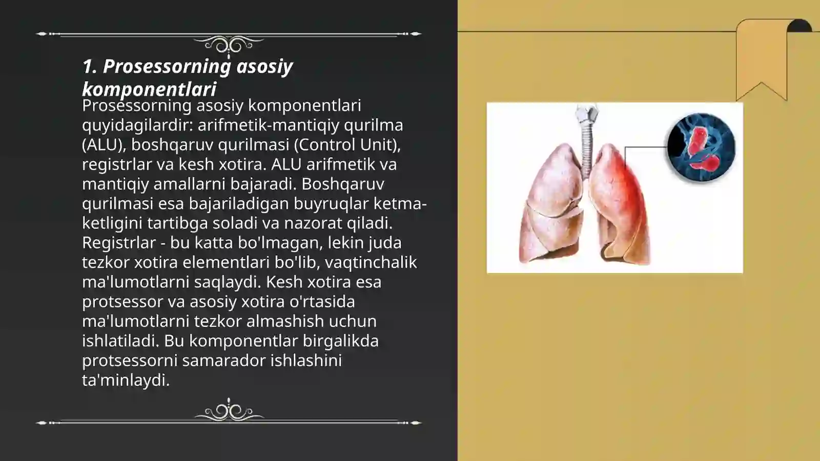 Prosessorlarining tuzilishi, prosessorlarining ichki registrlari 3