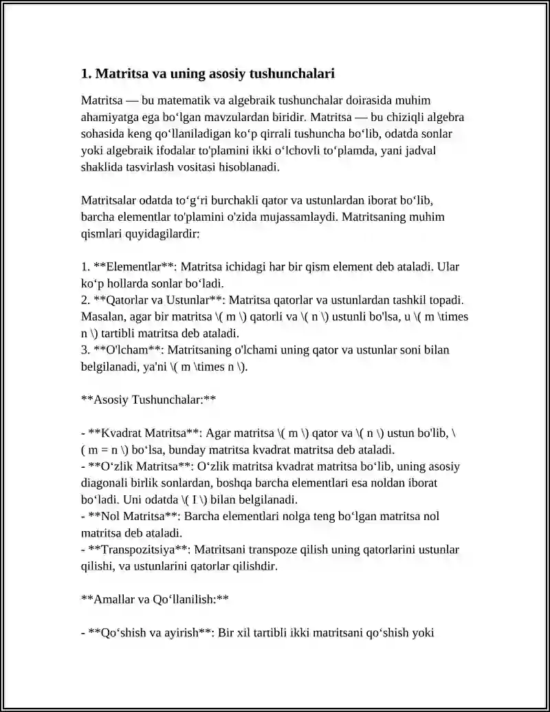 MATRITSA MAVZUSI 3