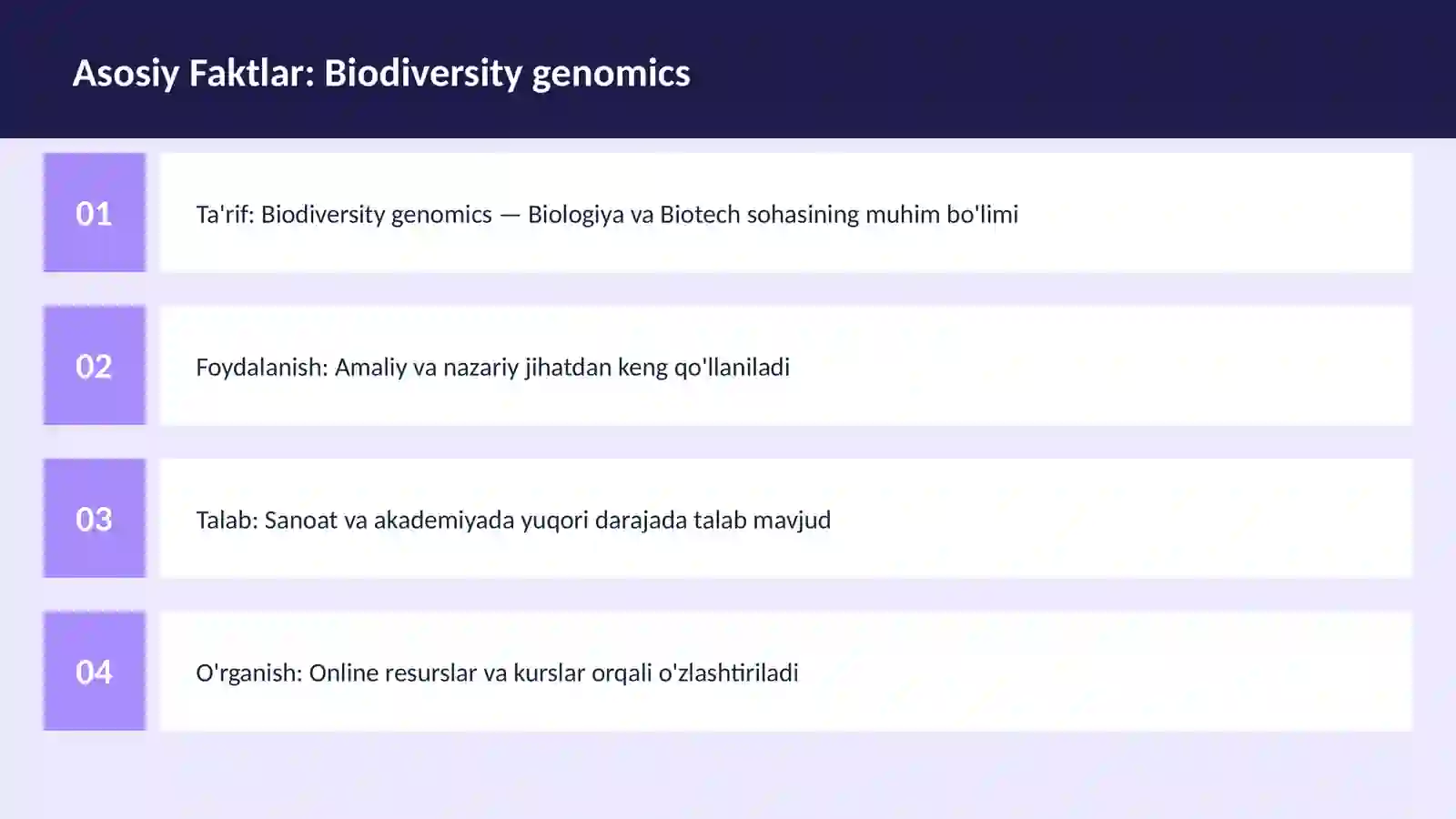 Biodiversity genomics 3