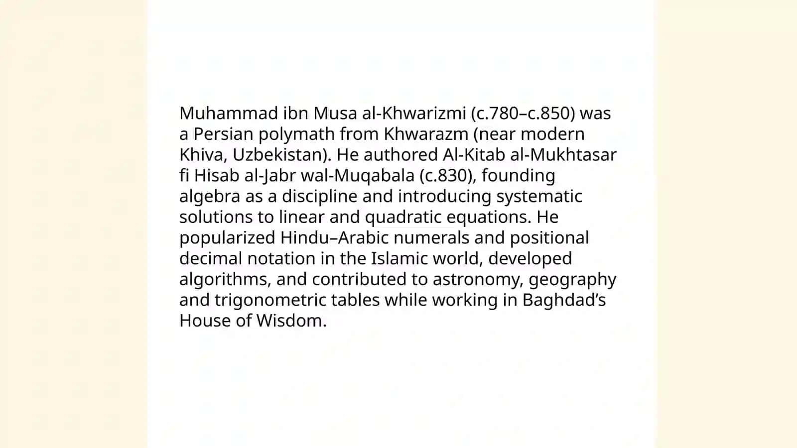 Muhammad ibn Musa al-Khwarizmi 3