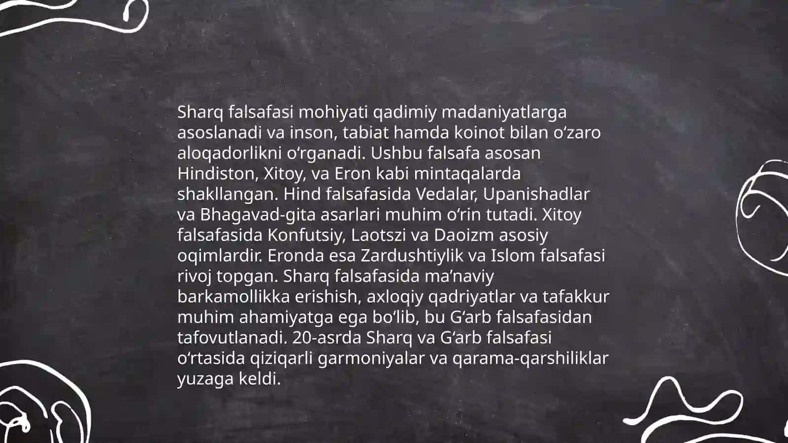 Falsafaning mohiyatiga oid Sharq va G'arb mutafakkirlari ta'riflari tasnifi 3