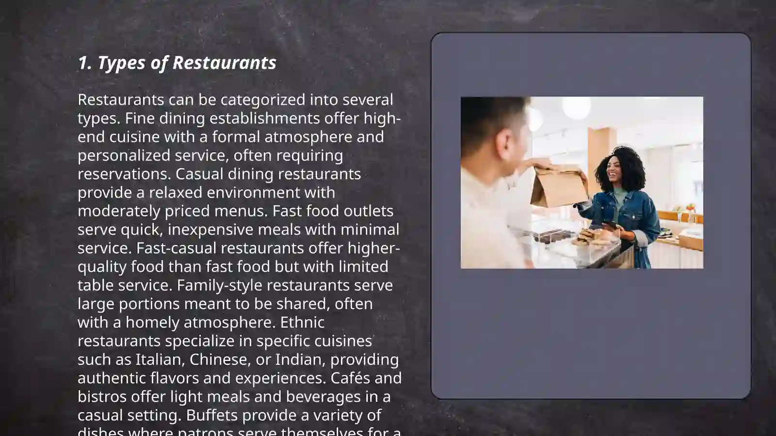 Eating out. Ordering in a restaurant 3