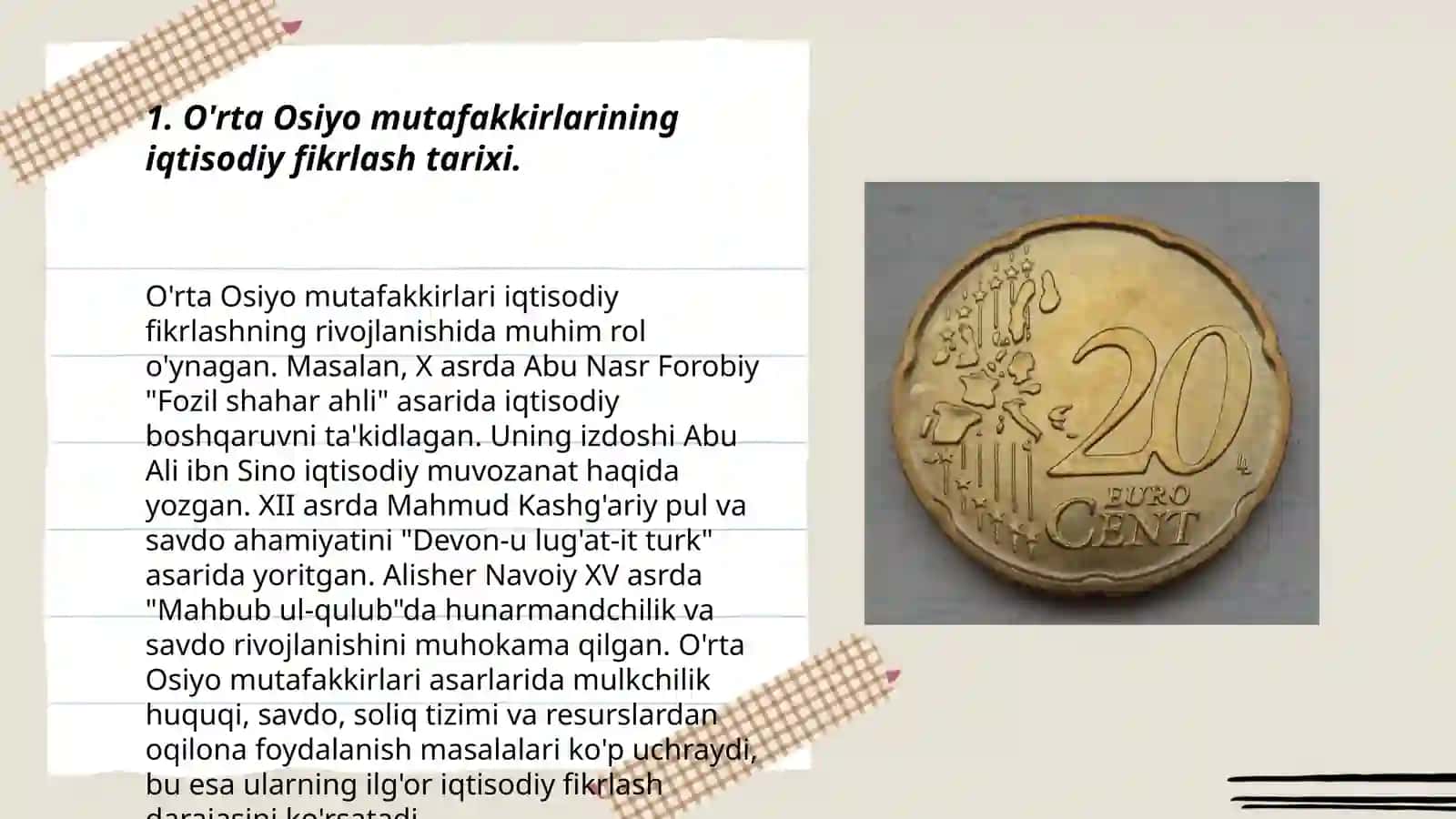 O'rta Osiyo mutafakkirlari iqtisodiy ģoyalari 3