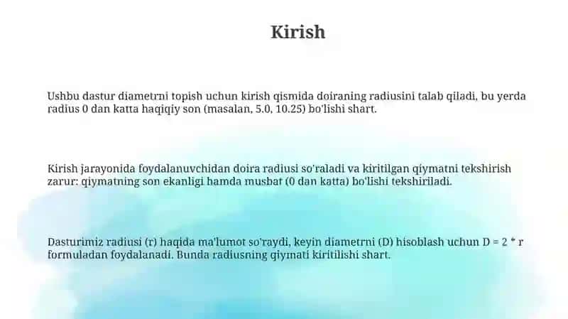 Aylananingdiametrinihisoblashdasturi 3