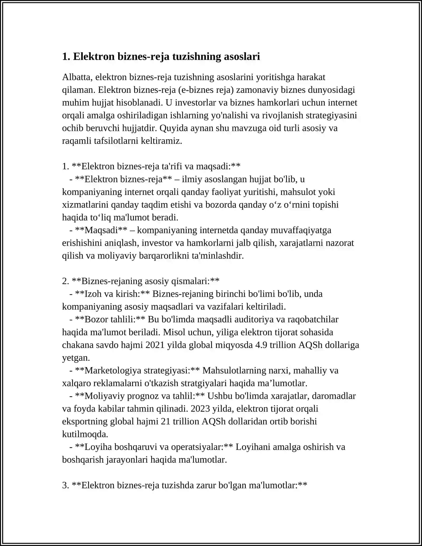 TURIZM KORXONA FAOLIYATINING ELEKTRON BIZNES REJASI 3