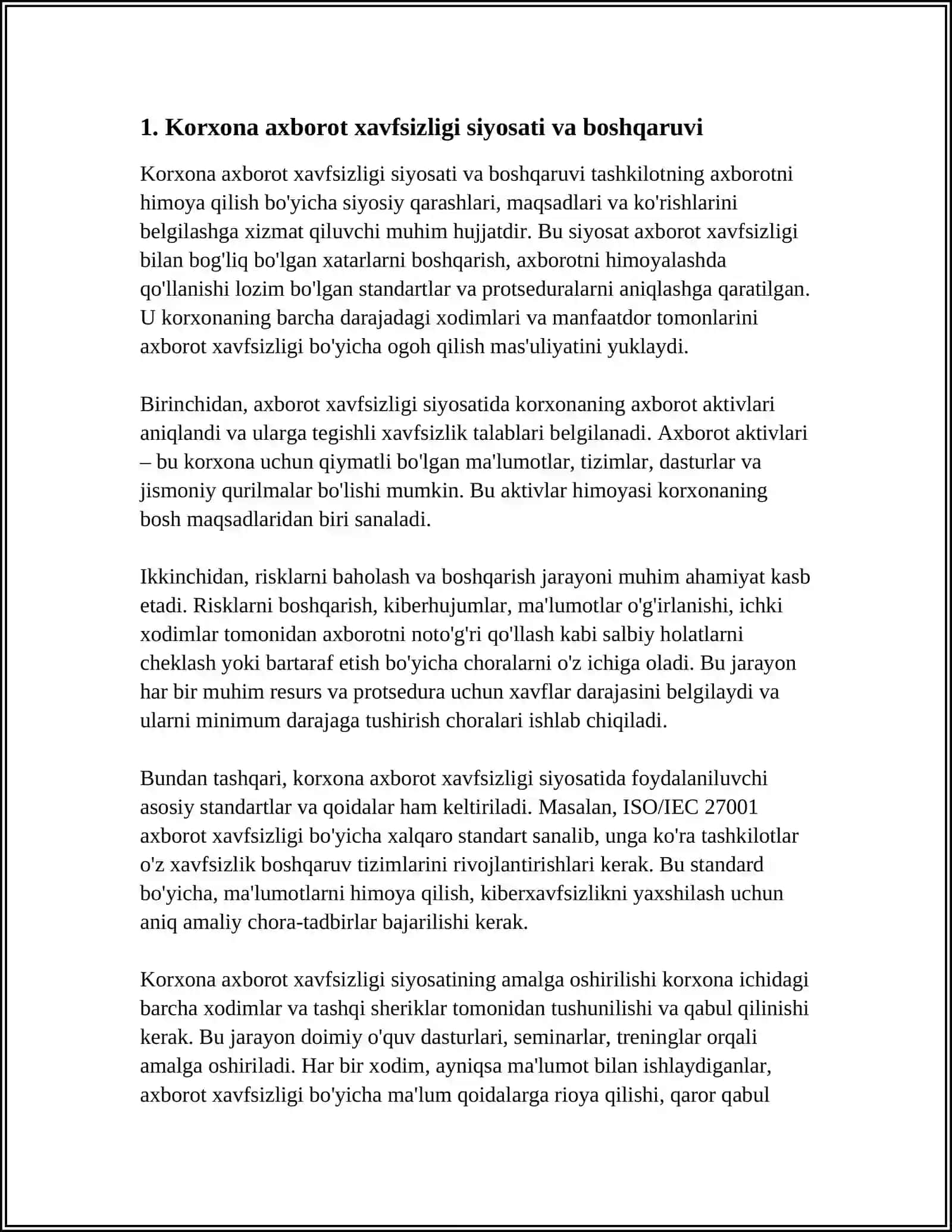 KORXONA FAOLIYATIDAN AXBOROT XAFSIZLIKI 3