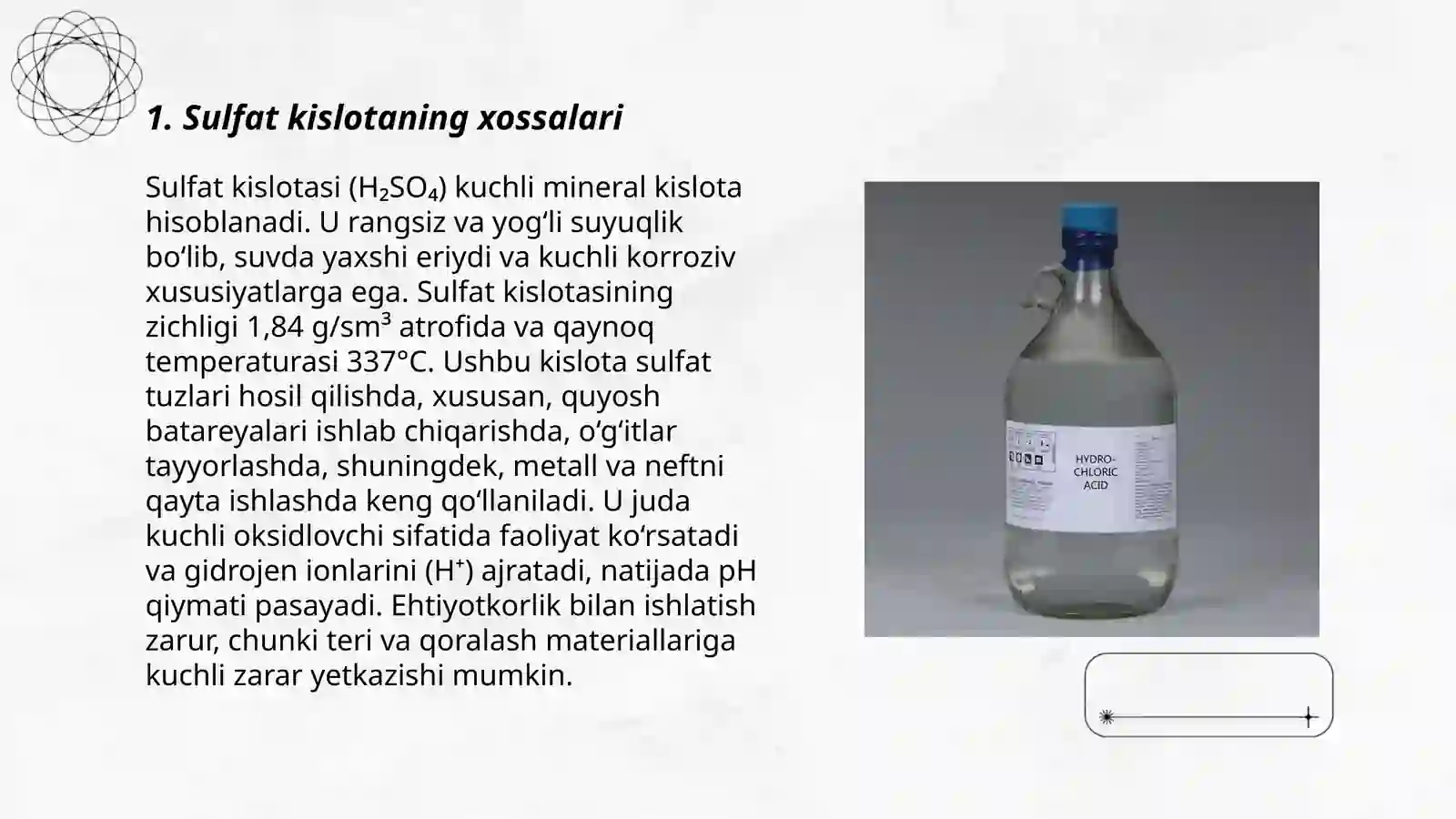 Sulfat kislotasi (H₂SO₄) 3