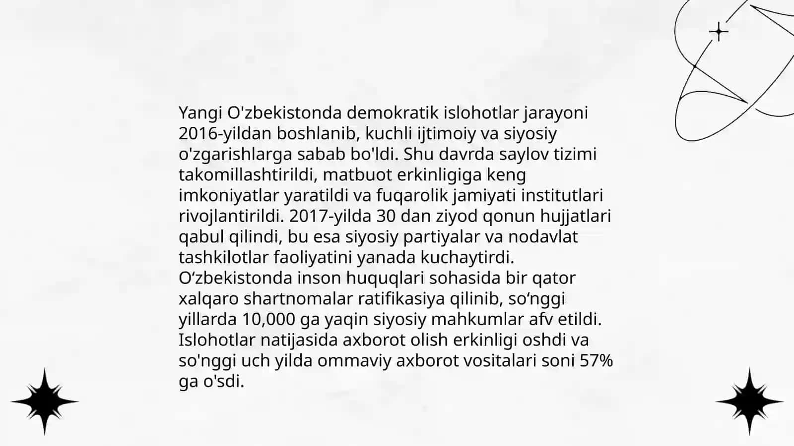 Yangi O'zbekistonda ijtimoiy siyosiy iqtisodiy va madaniy hayotida ro'y berayotgan o'zgarishlarda xalqaro reyting 3