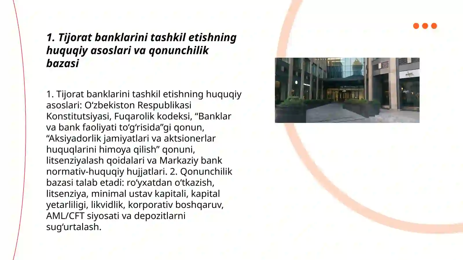 Tijorat banklarini tashkil etishning huquqiy va iqtisodiy asoslari 3