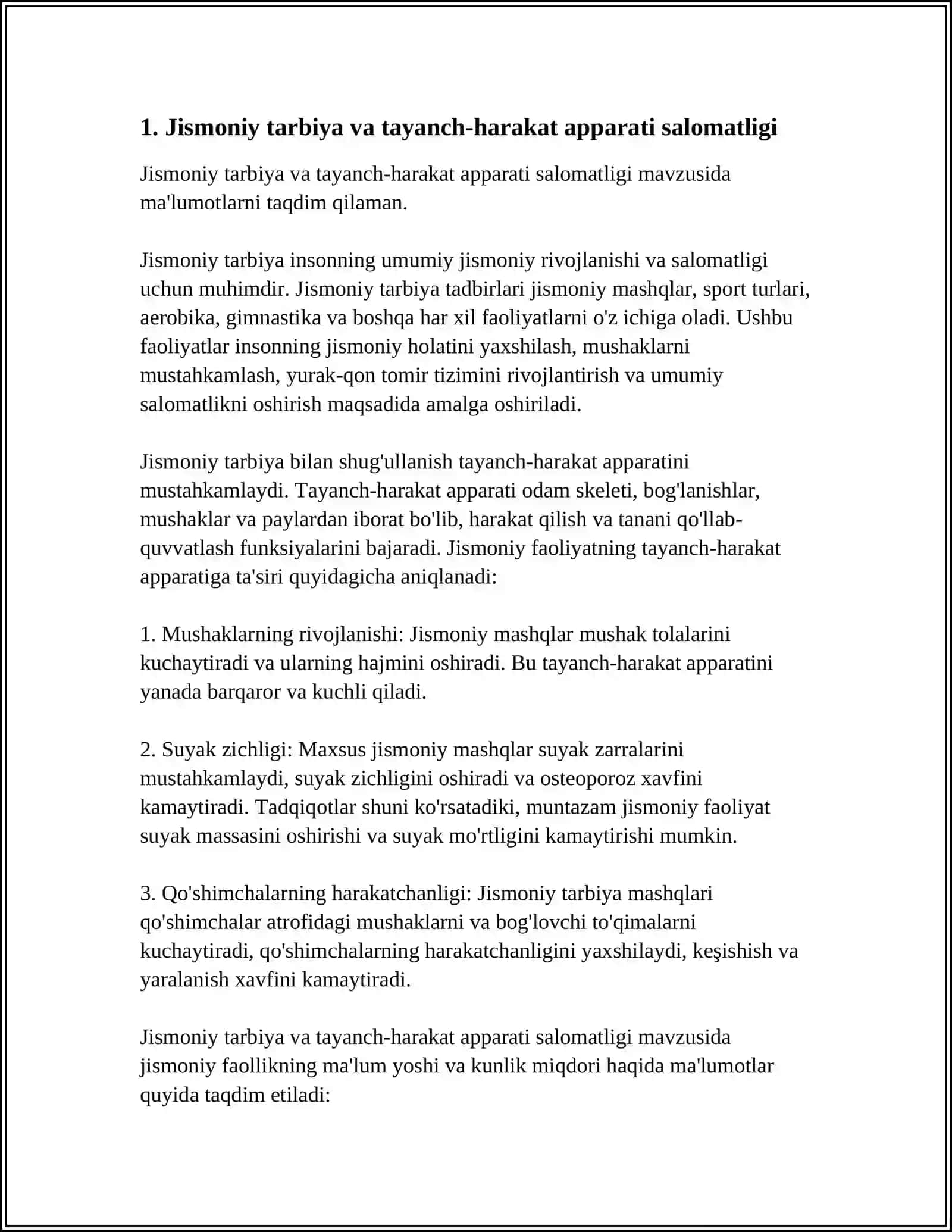 Jismoniy tarbiya yordamida tayanch-harakat apparati tizimi kasalligini davolash profilaktikasi 3