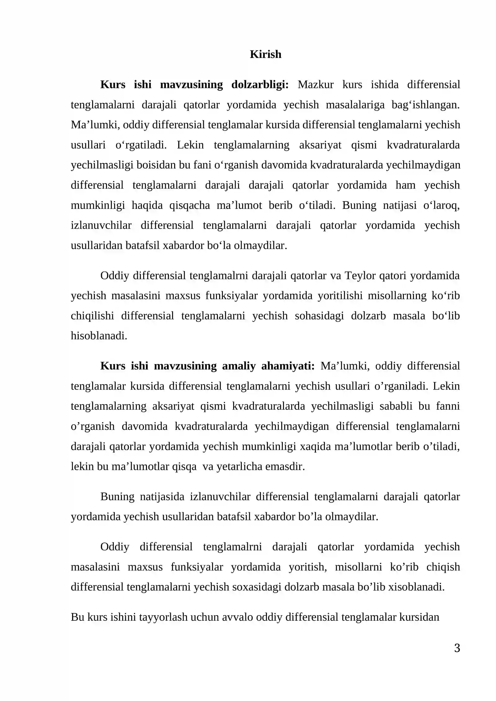 Darajali qator. Teylor qatori 3