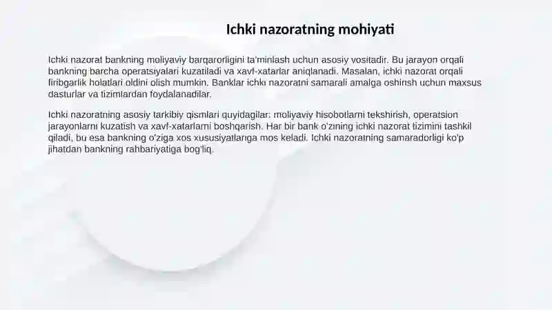 BANK ICHKI NAZORATI 3