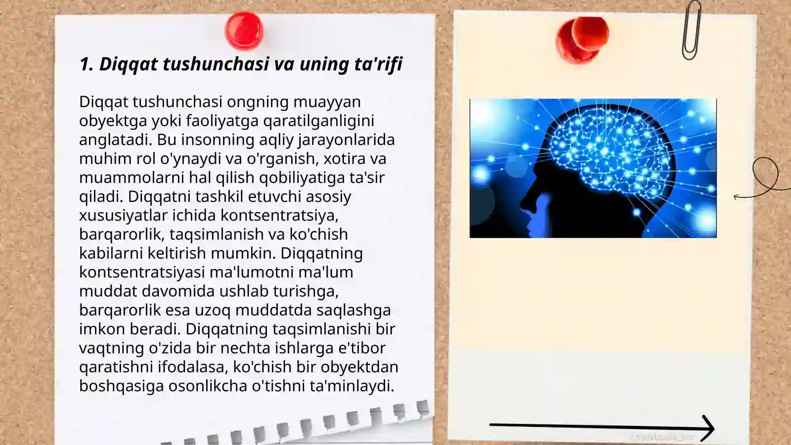 Dobrinnining diqqat haqidagi qarashlari.Diqqatning xususiyatlari 3