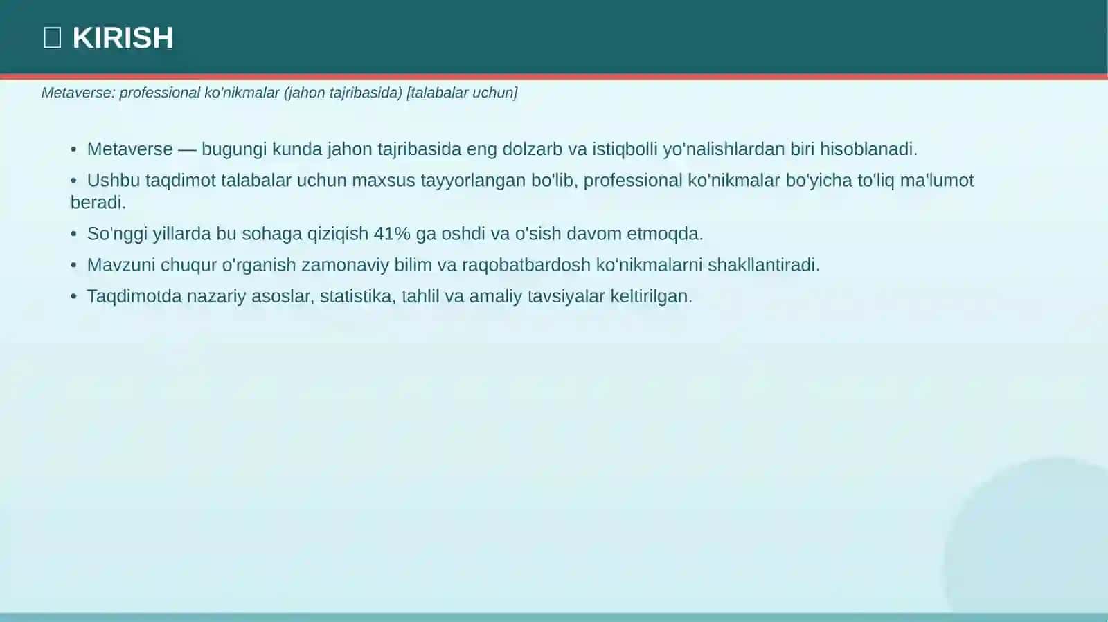 Metaverse: professional ko'nikmalar (jahon tajribasida) [talabalar uchun] 3