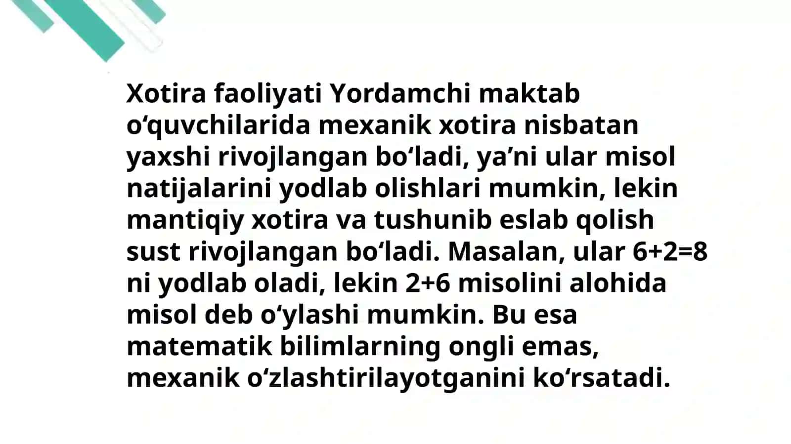 Yordamchi maktabda oddiy kasrlarni ustida amallarni bajarishga o‘rgatish bo‘yicha darslarni kuzatish, tahlil qilish 3
