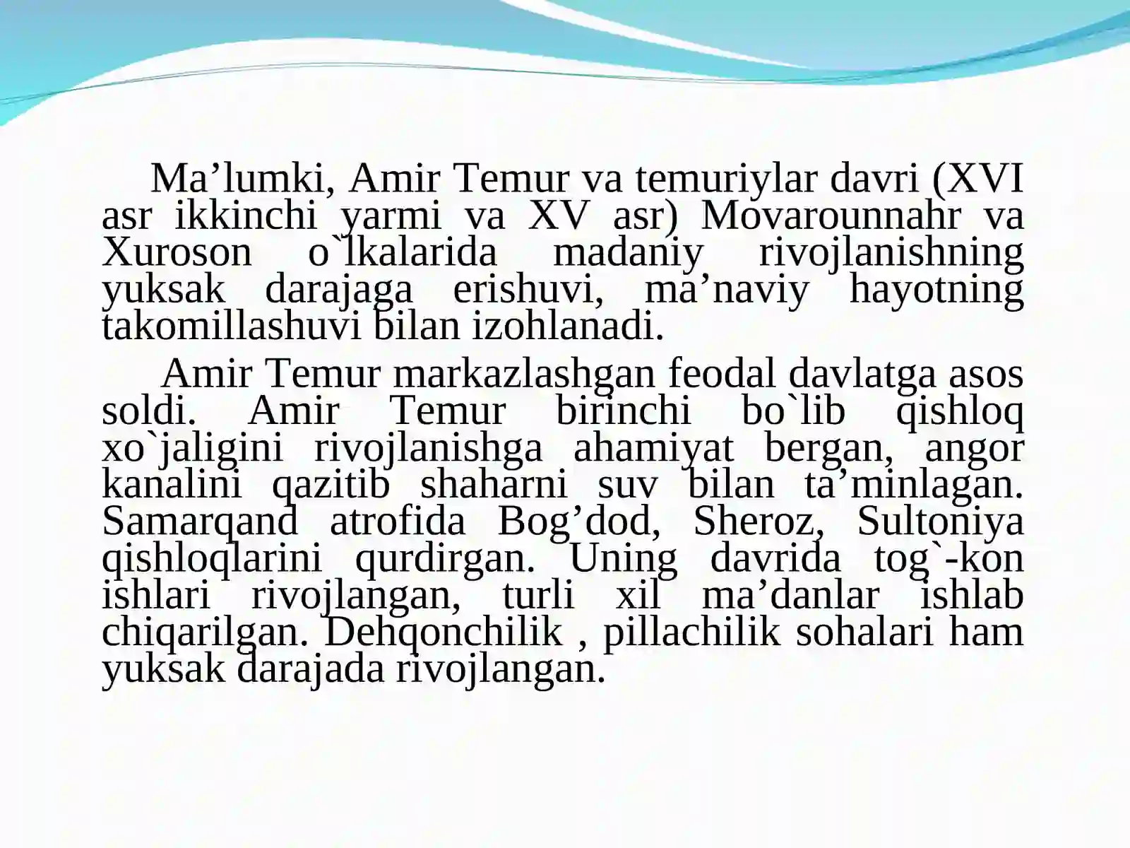 Amir Temur va Temuriylar tarixi 3