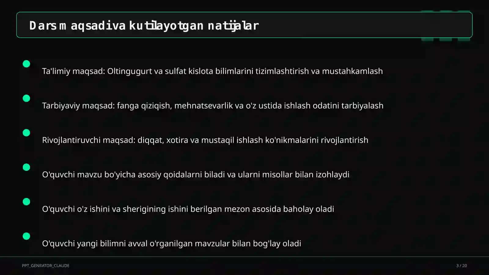 Oltingugurt va sulfat kislota (9-sinf) 3