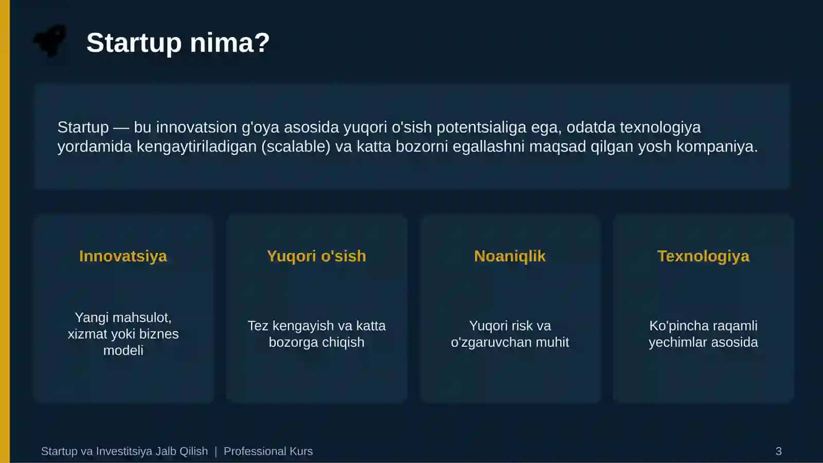 STARTUP VA INVESTITSIYA JALB QILISH 3