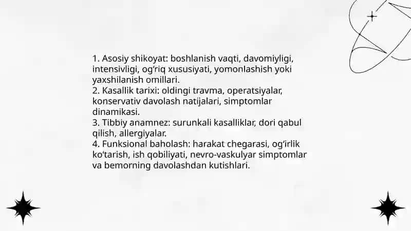 Klinik holat asosida jarrohlik davolash rejasini tuzish 3