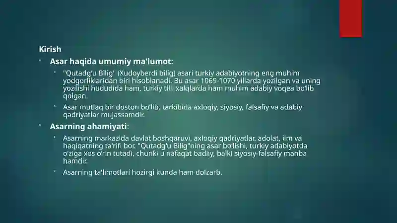 Qutadg’u Bilig 3