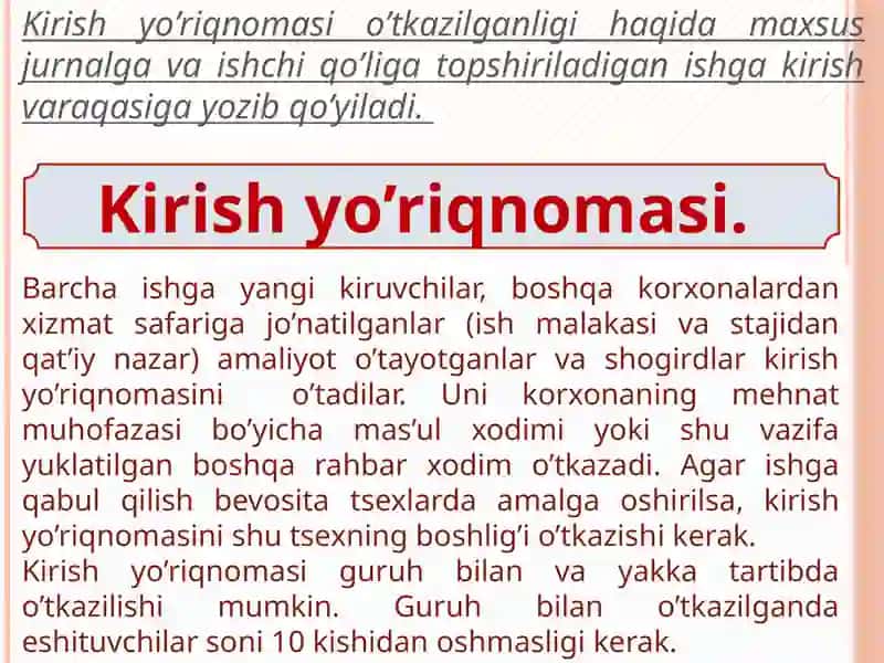 Xavfsiz faoliyatni tashkil qilishda xodimlar bilimini tekshirish va o'qitish 3