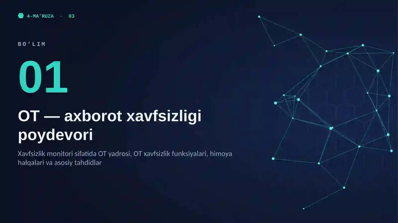 Kompyuter tizimlari va tarmoqlarida xavfsizlik siyosati va modellari 3