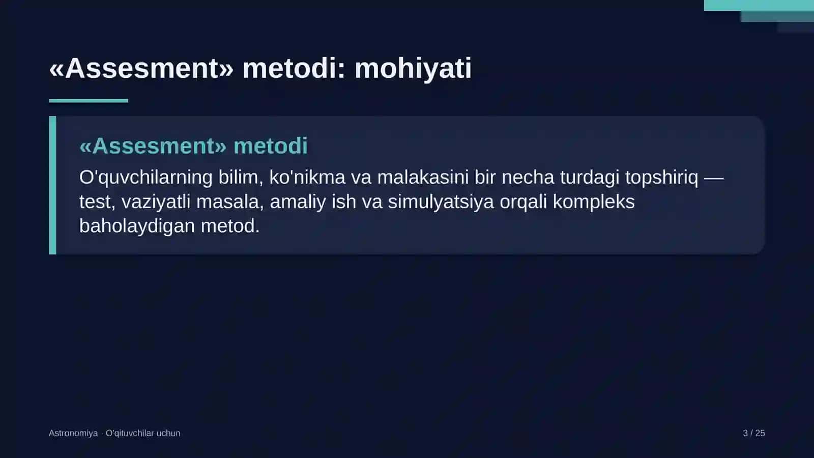 astronomiya darslarida assesment metodidan foydalanish 9899 3