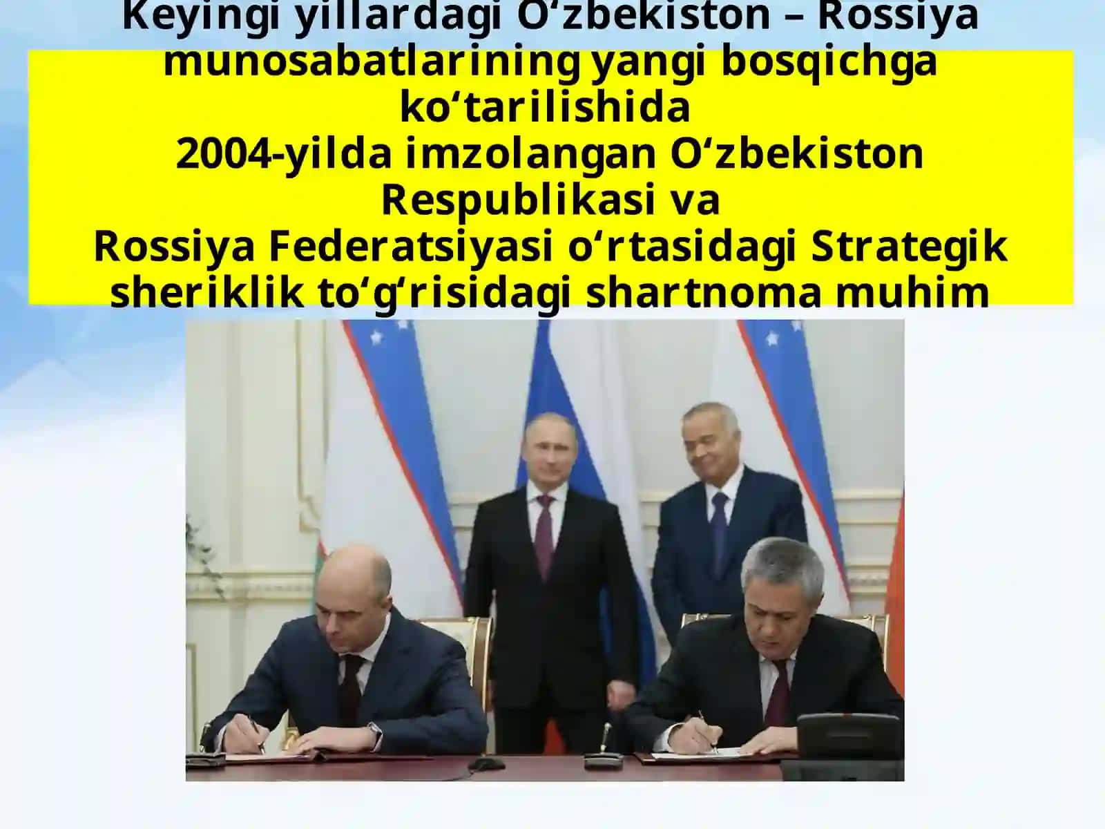 O‘zbekiston Respublikasining Rossiya, Xitoy va AQSh bilan o‘zaromunosabatlari 3