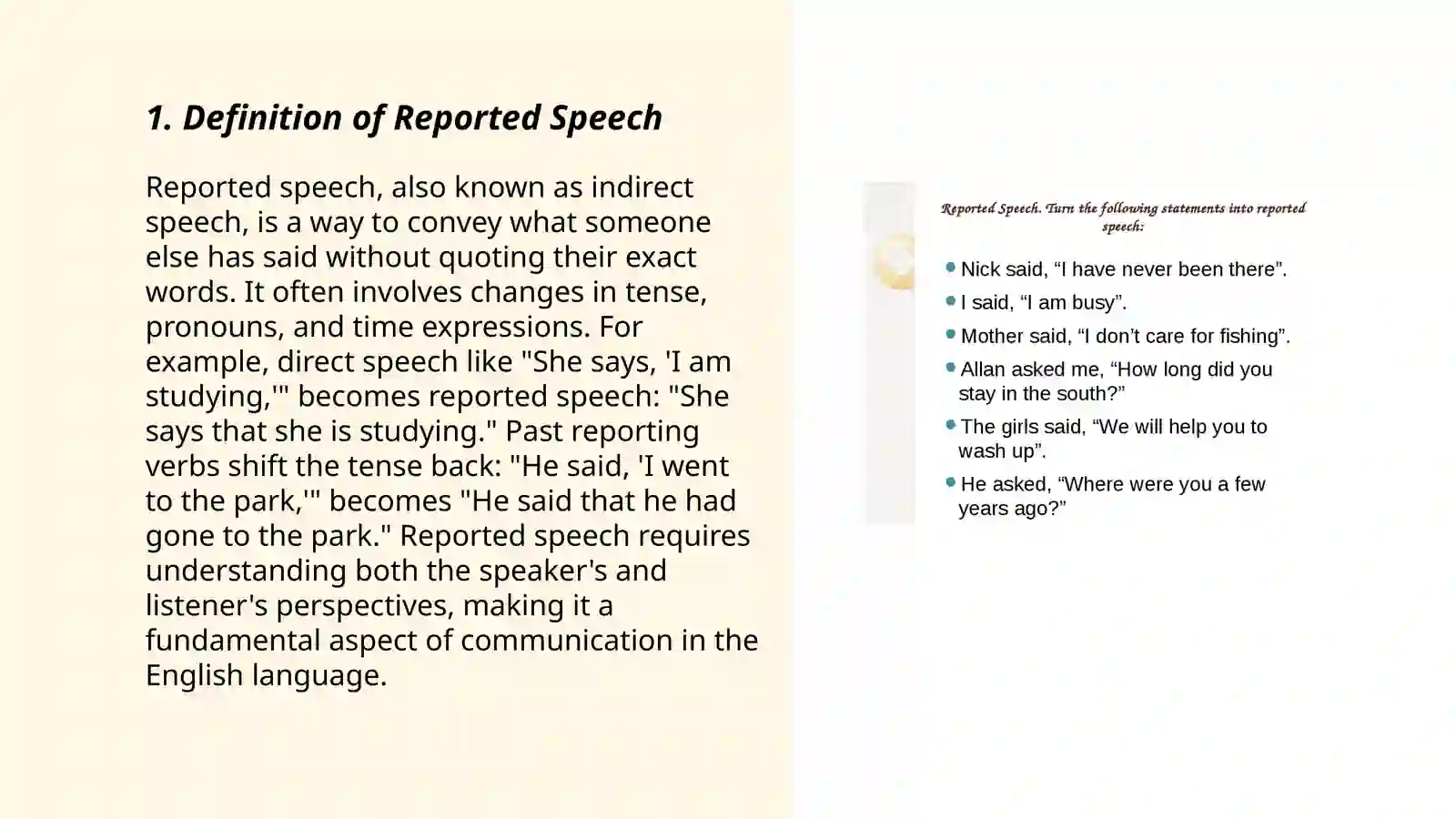 Reported speech 3